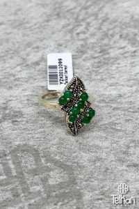 Sıralı Yeşim Taşlı Gümüş Markazit Yüzük