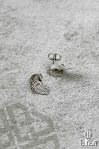 Bebek Ayak İzi Model Taşlı Gümüş Küpe