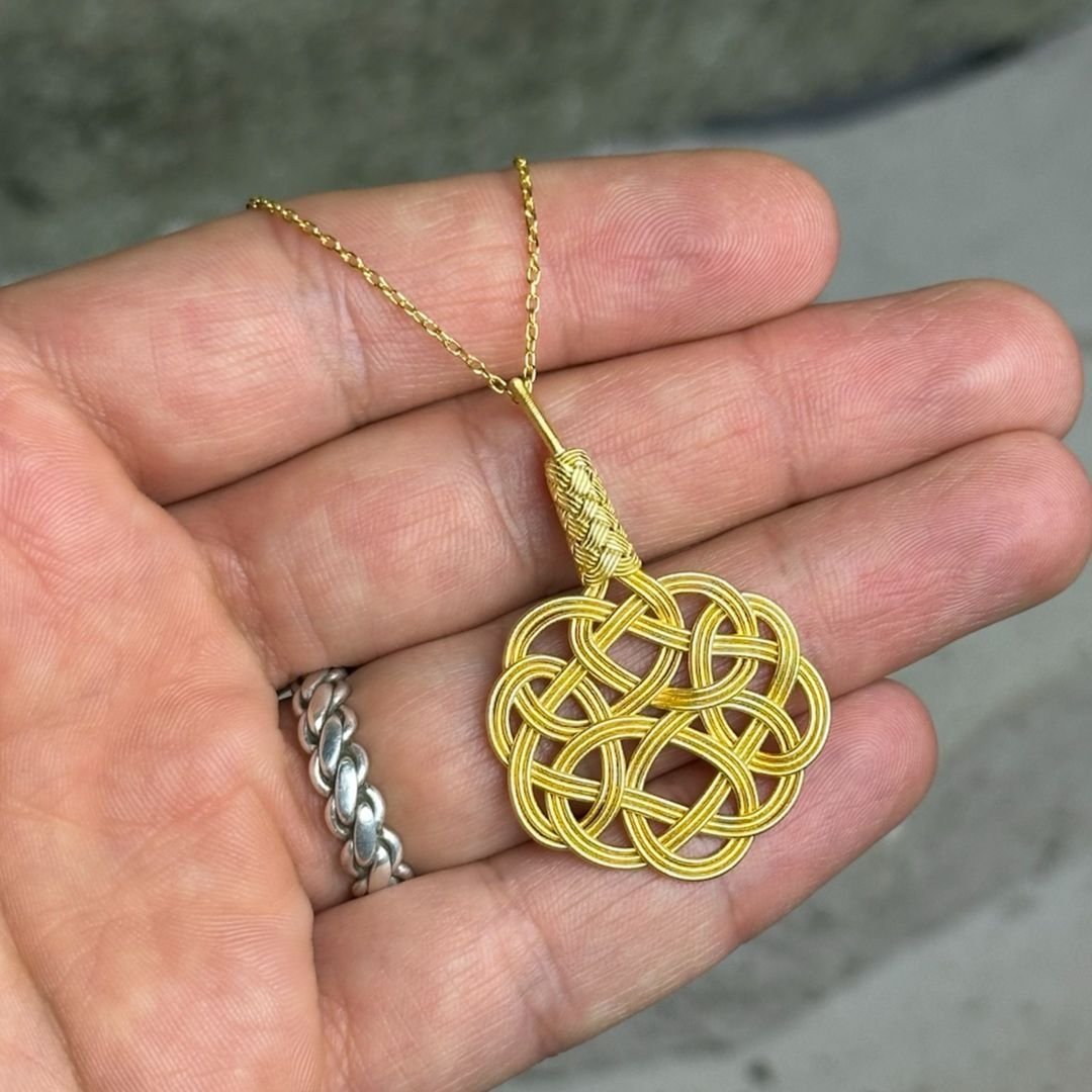 Aşk Düğümü 1000 Ayar Gold Kazaziye Gümüş Kolye