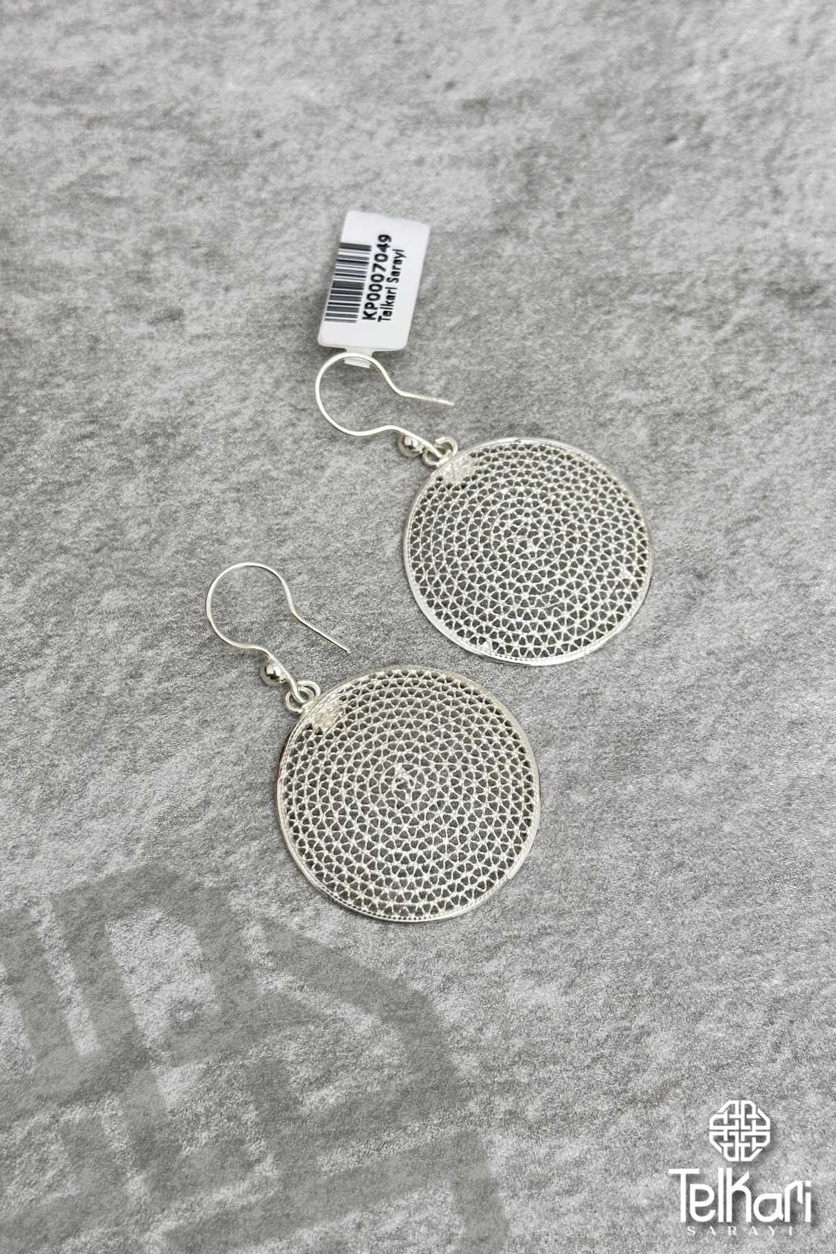 Sallantılı Örgü Model Telkari Gümüş Küpe