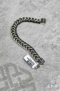 Mine İşleme Detaylı Örgü Model Midyat Hasırı Gümüş Bileklik