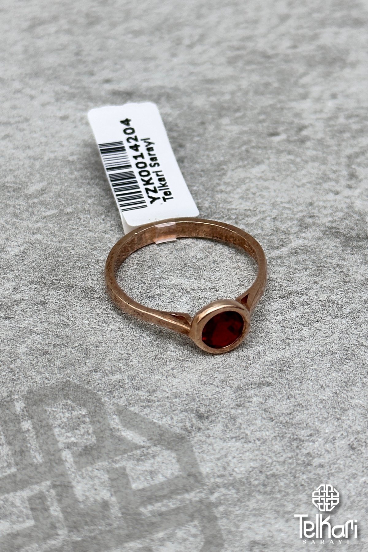 Yakut Taşlı Rose Gümüş Yüzük