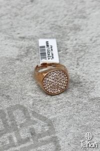 Yassı Taşlı Rose Gümüş Yüzük