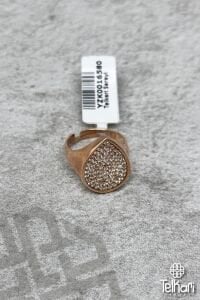 Taşlı Damla Model Rose Gümüş Yüzük