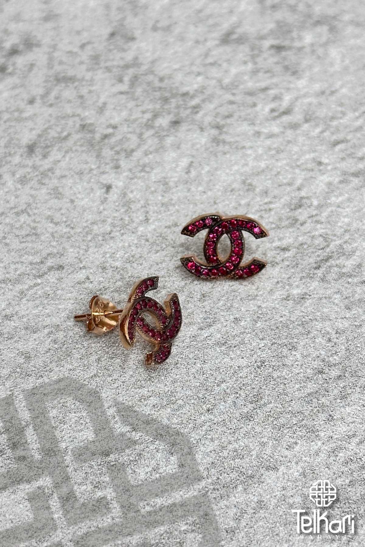 Channel Rose Gümüş Küpe