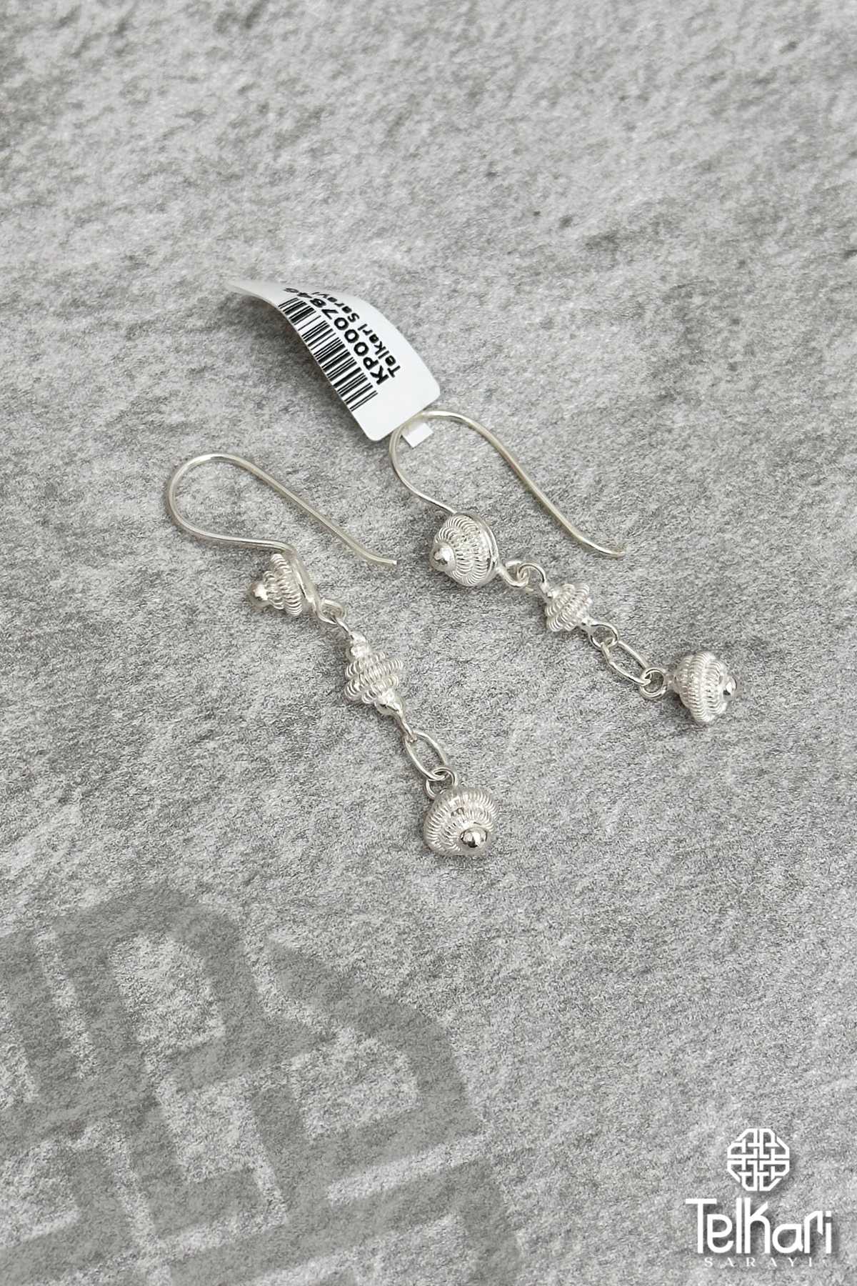 Sallantılı Telkari Gümüş Küpe