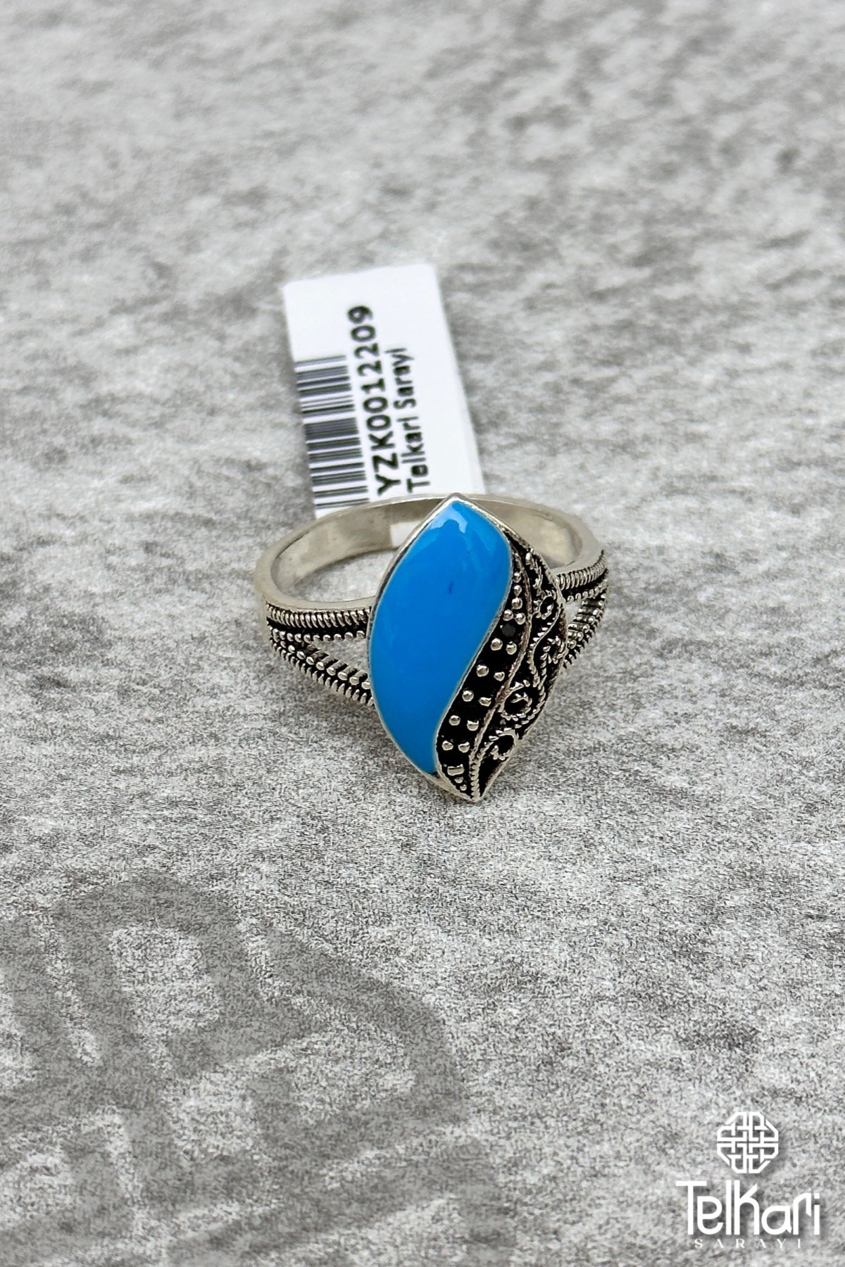 Firuze Taşlı Gümüş Markazit Yüzük