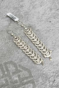 Sıralı Halka Model Sallantılı Telkari Gümüş Küpe