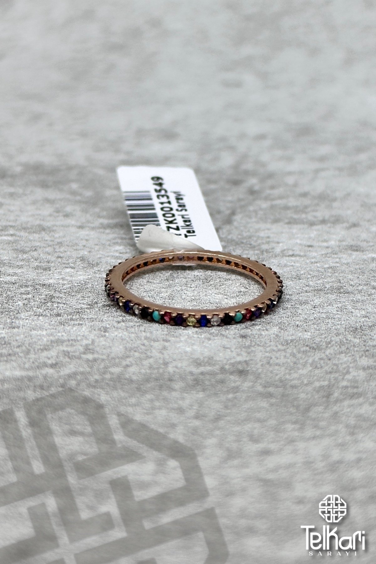 Gökkuşağı Taşlı Rose Gümüş Yüzük
