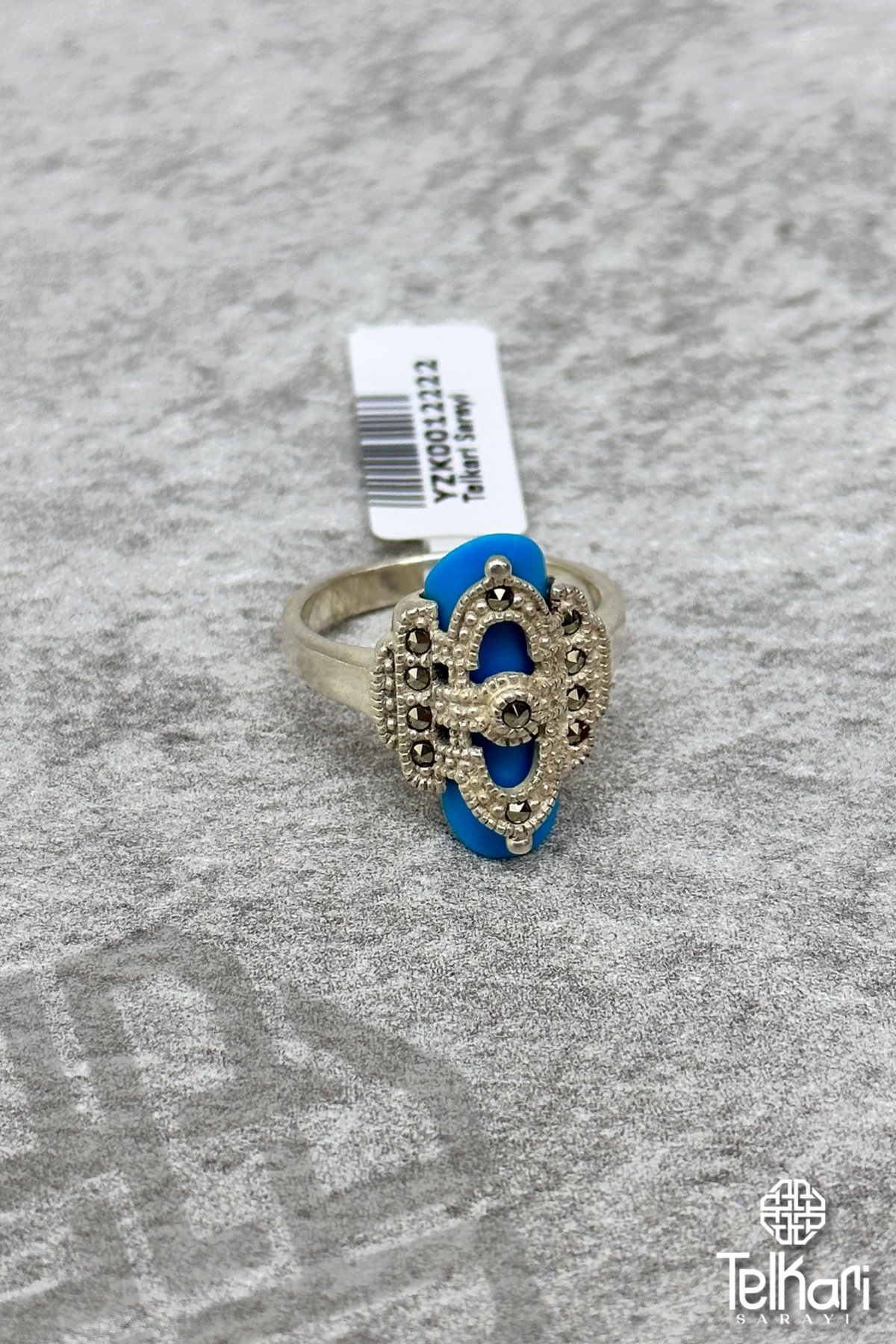 Firuze Taşlı Gümüş Markazit Yüzük