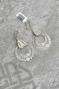 İç İçe Halka Model Sallantılı Telkari Gümüş Küpe