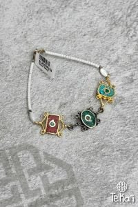 Mozaik Mine İşlemeli Gümüş Bileklik