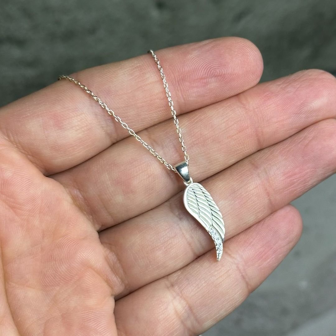 Melek Kanadı Model Gümüş Kolye