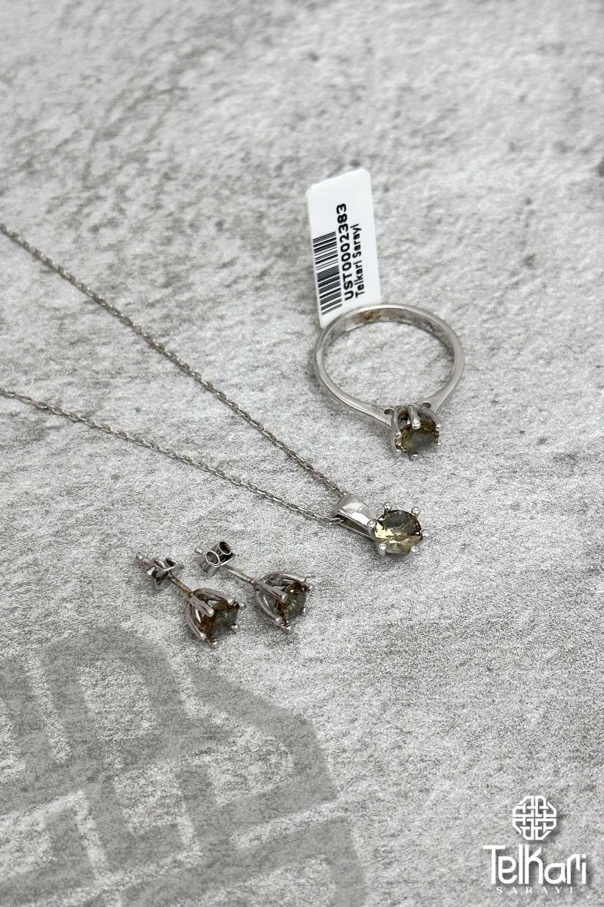 Tek Taş Model Renk Değiştiren Sultan Taşlı Gümüş Üçlü Set