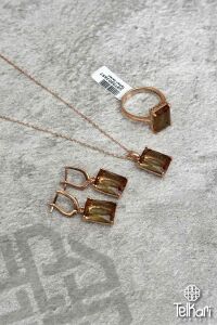 Dikdörtgen Model Renk Değiştiren Sultan Taşlı Rose Gümüş Üçlü Set