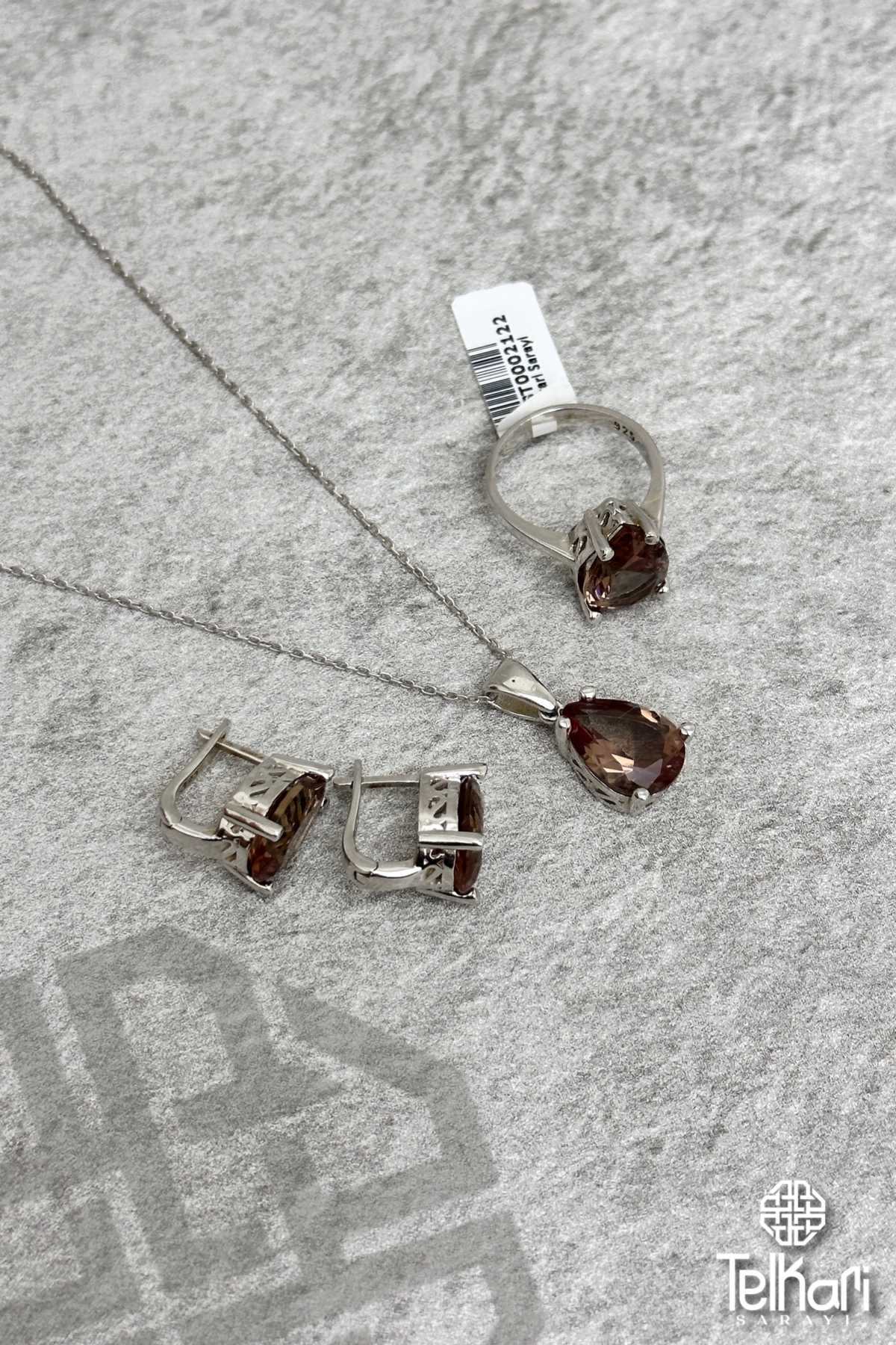 Damla Model Renk Değiştiren Sultan Taşlı Gold Gümüş Üçlü Set