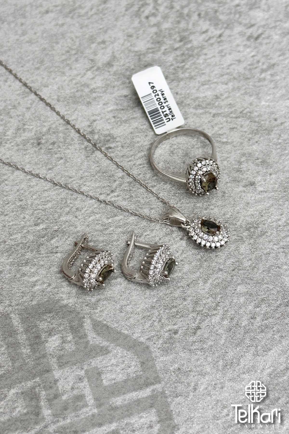 Özel Seri Renk Değiştiren Sultan Taşlı Gold Gümüş Üçlü Set