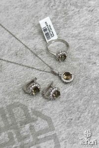 Güneş Model Renk Değiştiren Sultan Taşlı Gümüş Üçlü Set