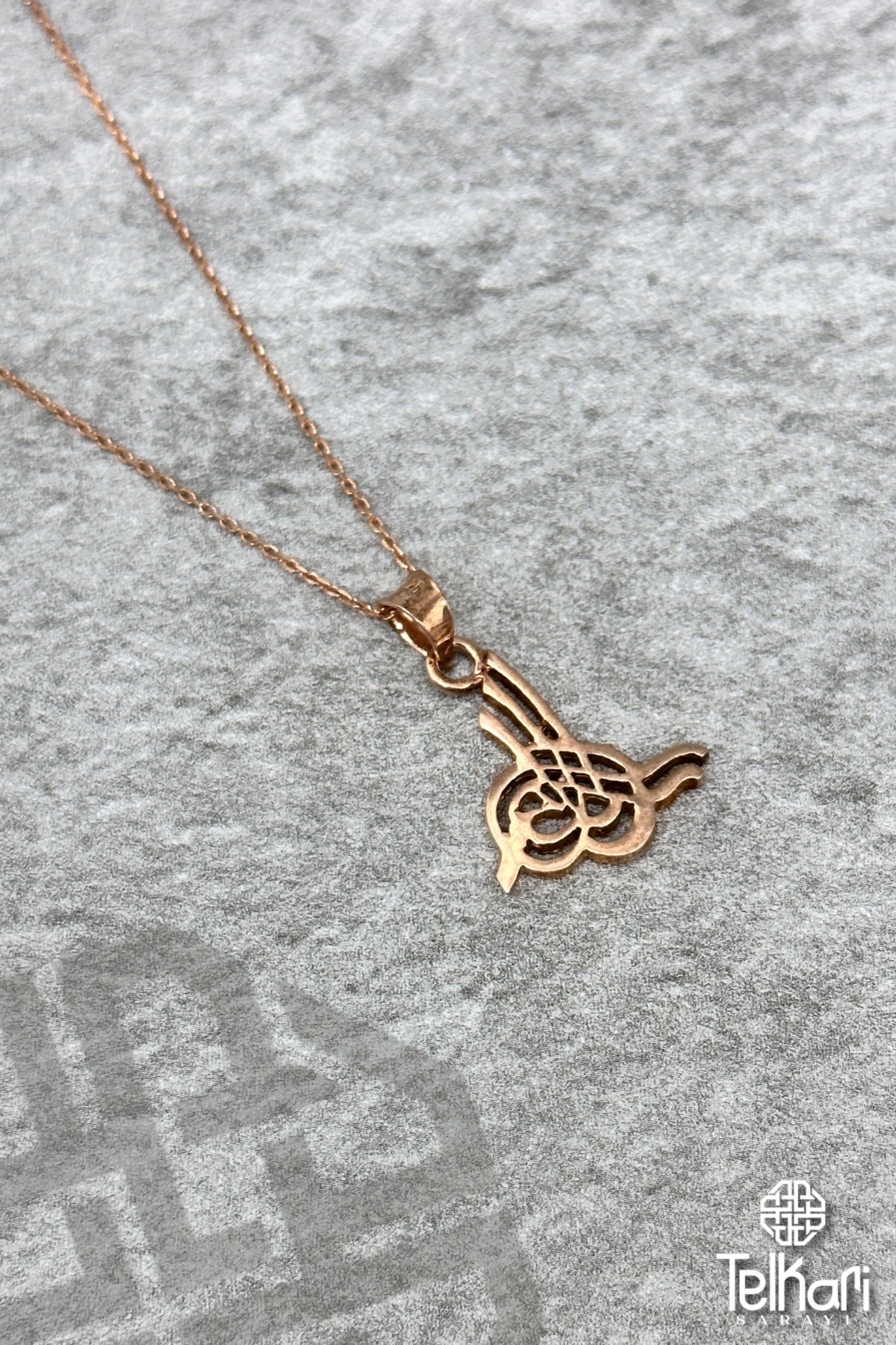 Osmanlı Tuğralı Tasarım Gümüş Kolye