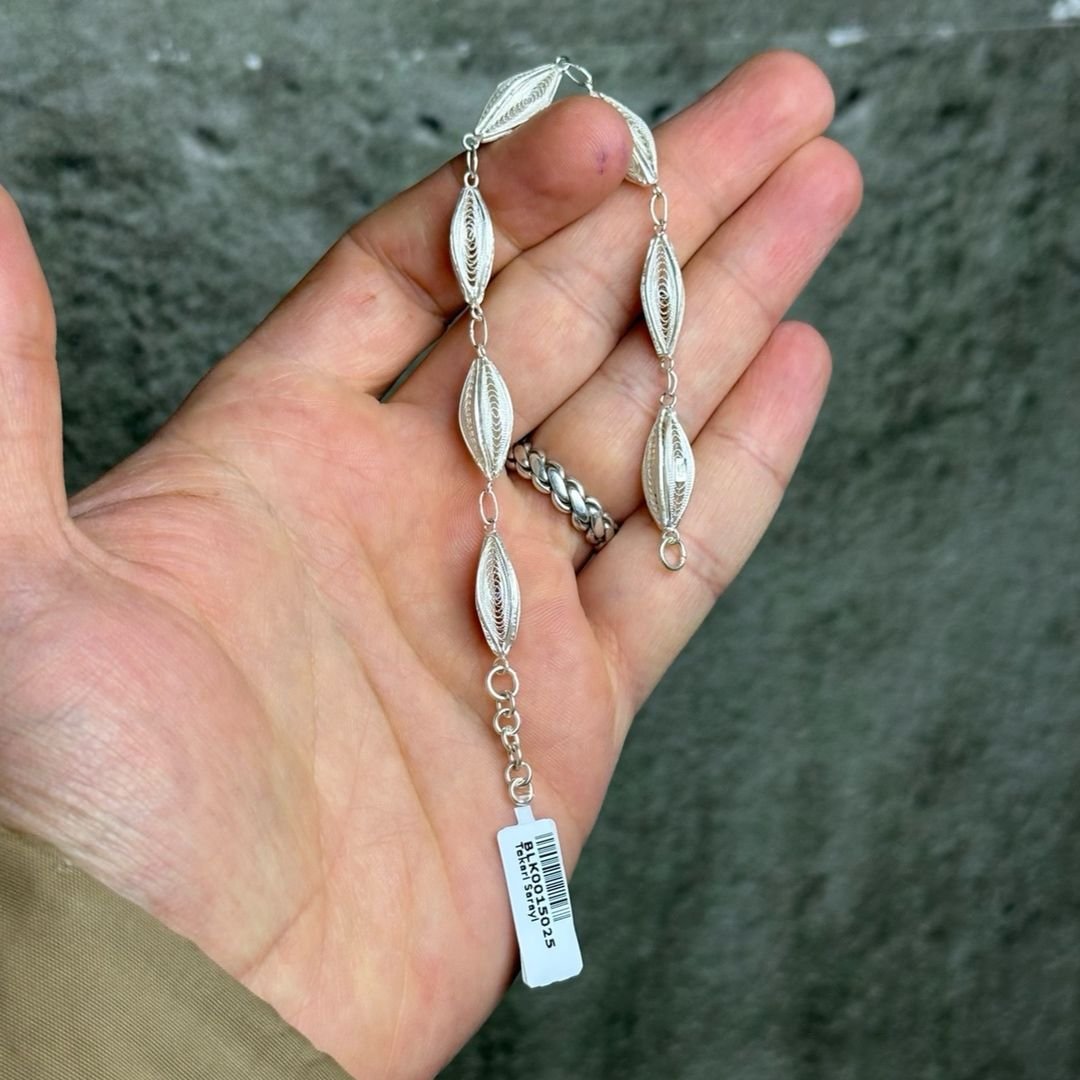 Tasarım 925 Ayar Gümüş El İşçilikli Telkari Bileklik