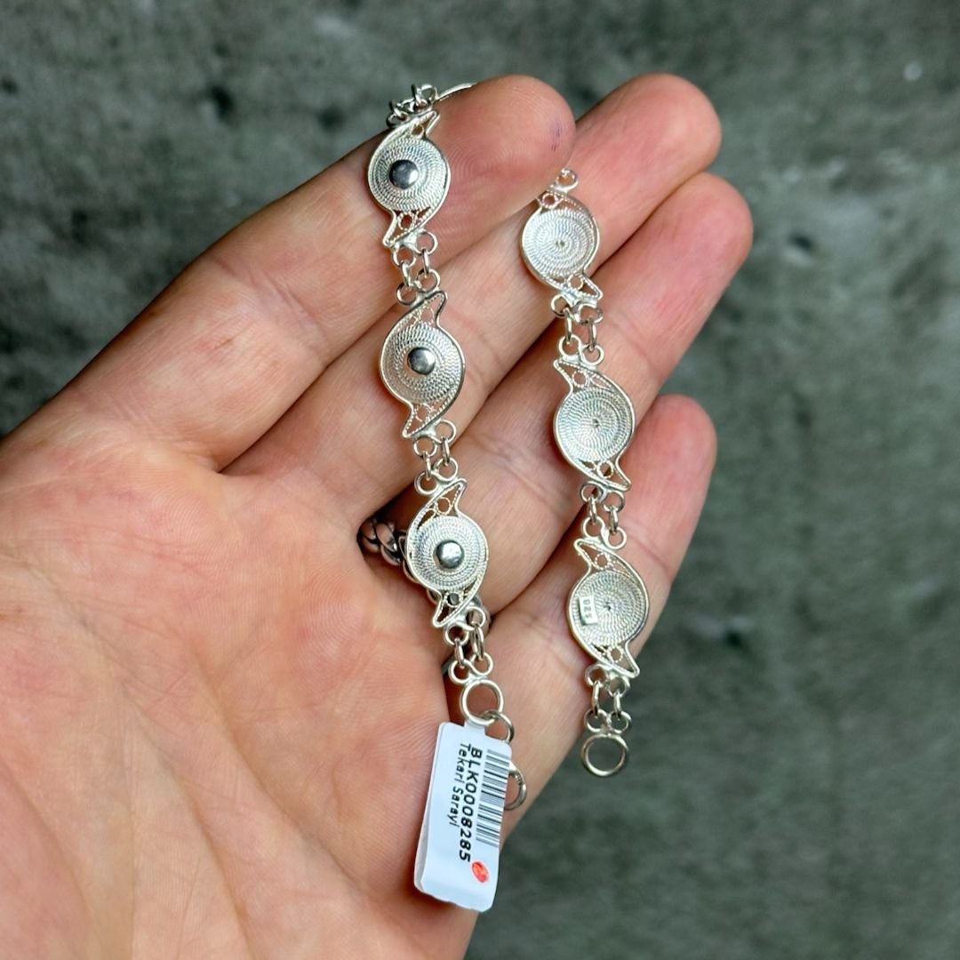 925 Ayar Gümüş El İşçilikli Telkari Bileklik