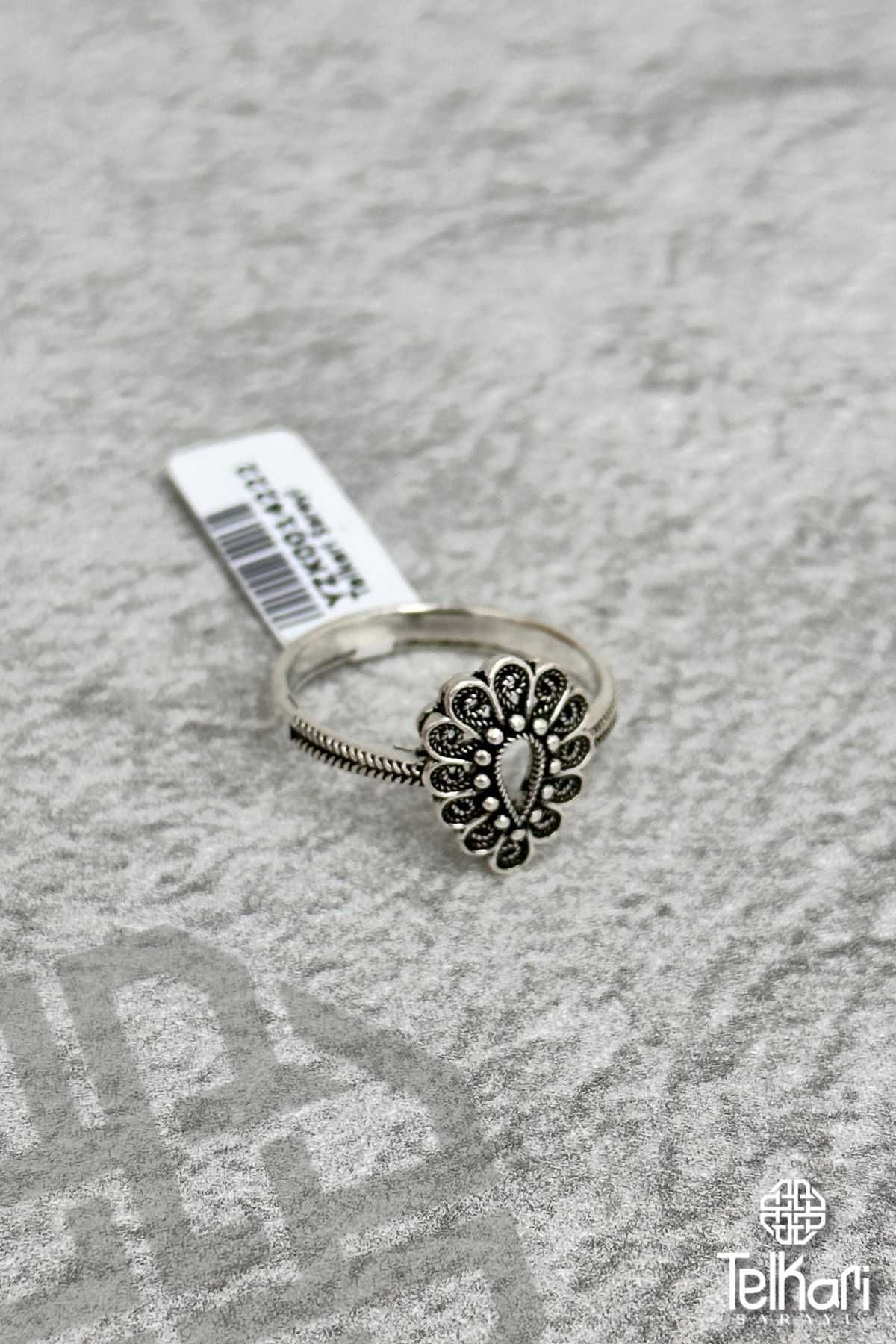 Midyat Oksitli Telkari Gümüş Yüzük