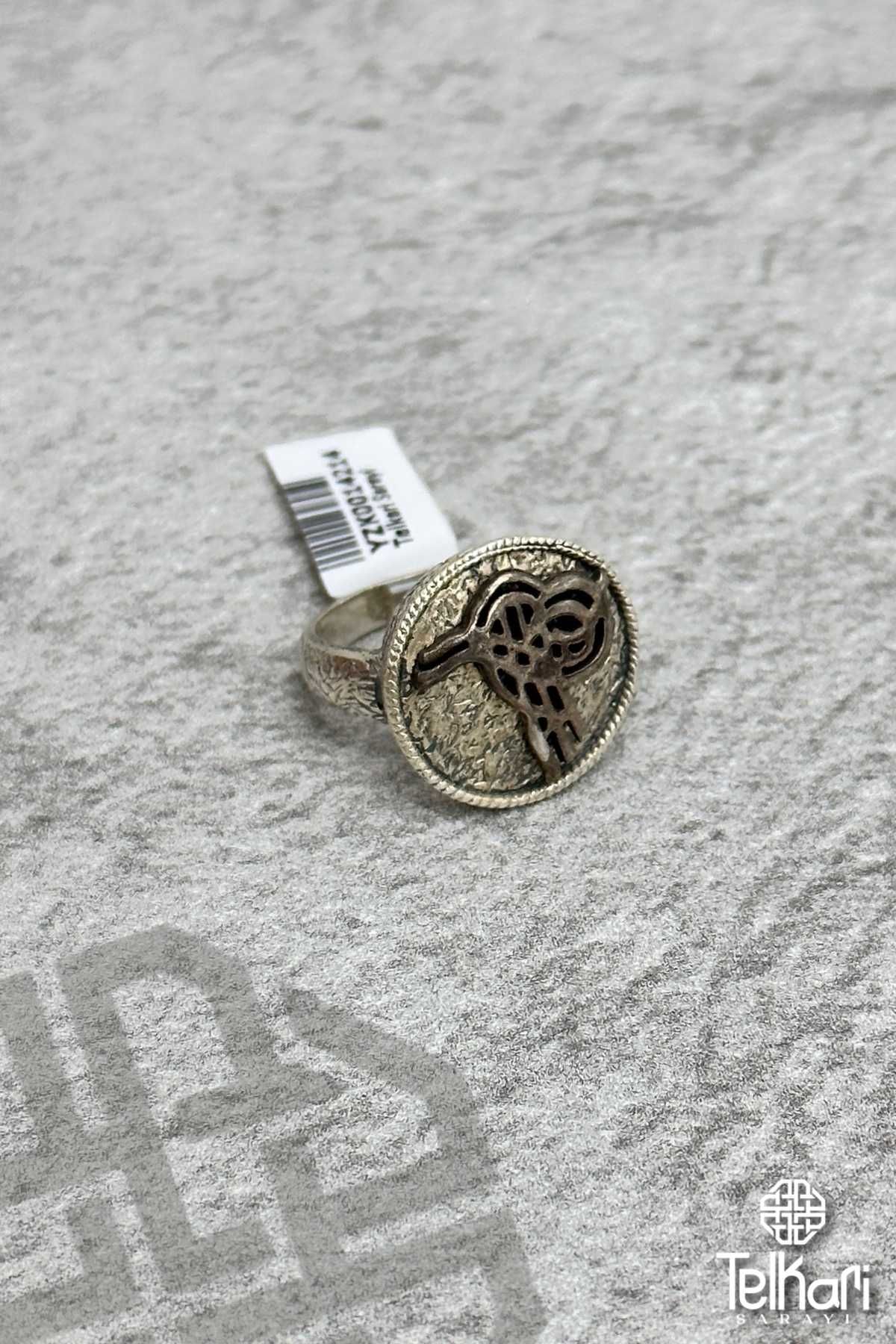 Osmanlı Tuğralı Midyat Oksitli Telkari Gümüş Yüzük