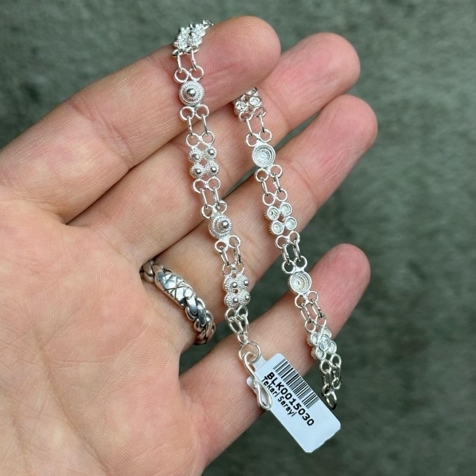 Kişniş Model 925 Ayar Telkari Gümüş Bileklik