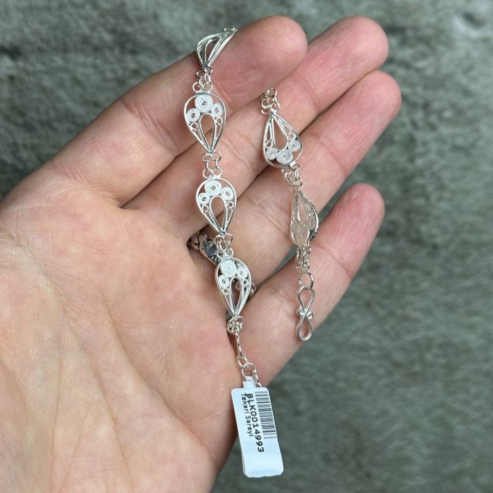 925 Ayar Telkari İşleme Gümüş Bileklik