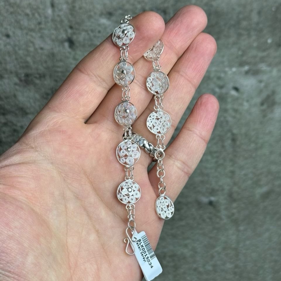 El İşçilikli İşleme Model 925 Ayar Telkari Gümüş Bileklik