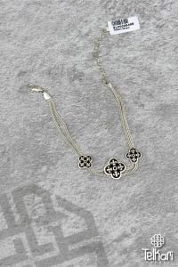 Yonca Desenli Midyat Hasırı Gümüş Bileklik