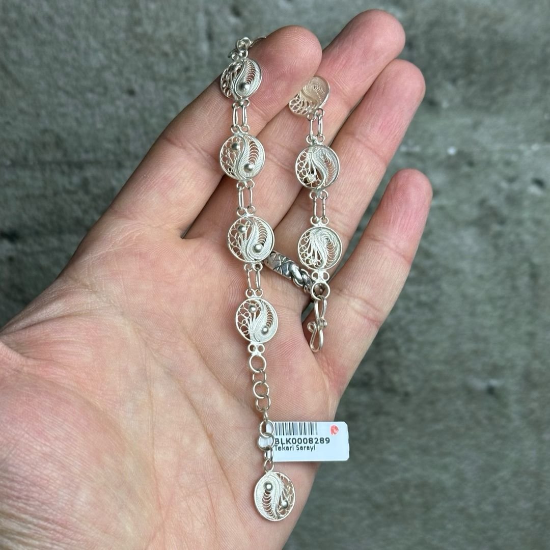 Midyat Telkari İşleme 925 Ayar Gümüş Bileklik