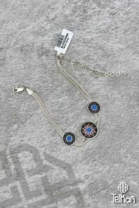 Otantik Desenli Midyat Hasırı Gümüş Bileklik