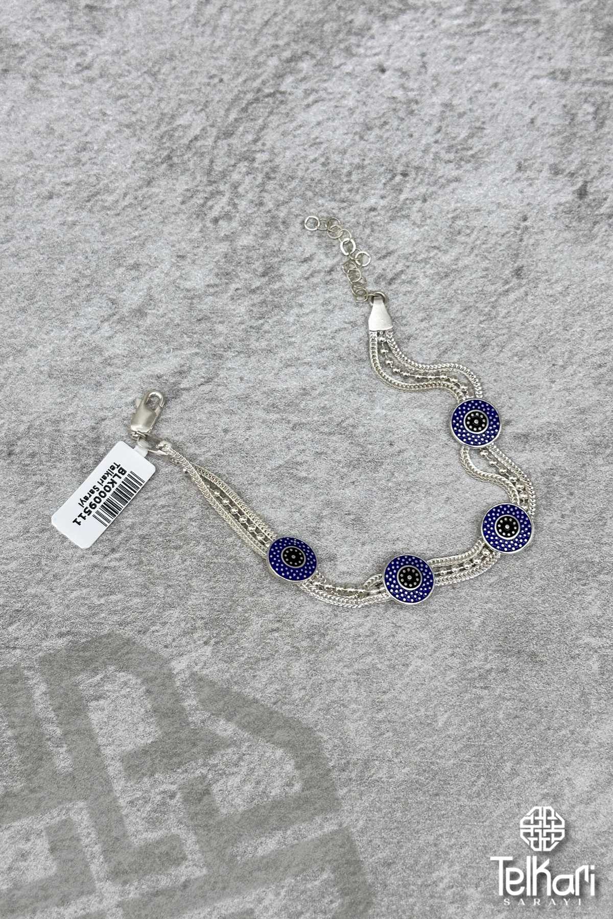 Otantik Desenli Midyat Hasırı Gümüş Bileklik