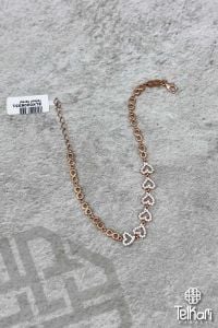 Sıralı Kalp Rose Gümüş Bileklik