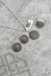 Orta Boy Sarmal Model Midyat Oksitli Telkari Gümüş Üçlü Set