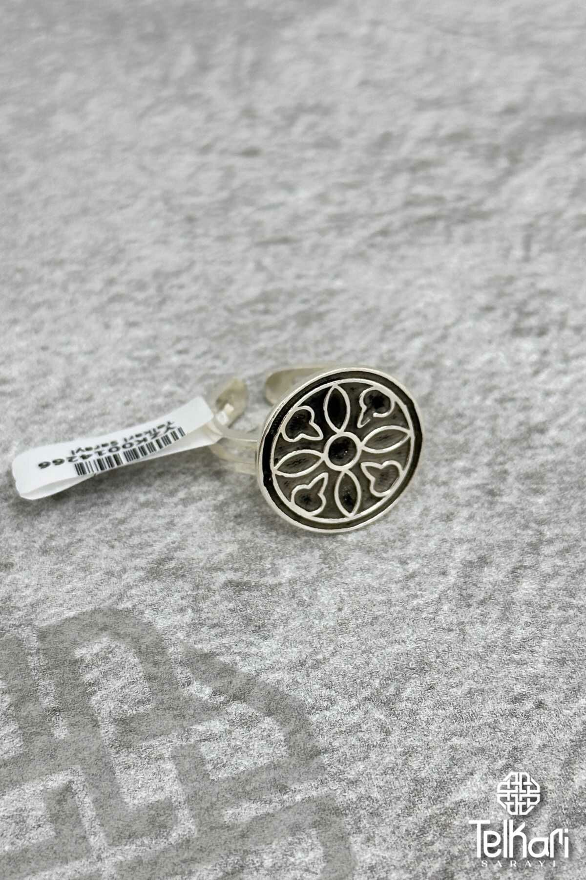 Mine İşlemeli Midyat Hasırı Gümüş Yüzük