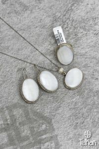 Sedef Taşlı Gümüş Üçlü Set