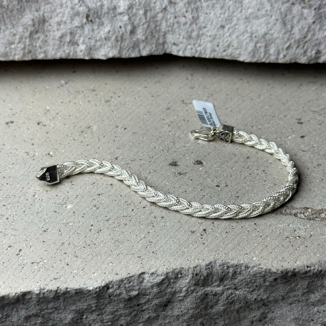 Örgü Model 925 Ayar Gümüş Midyat Hasırı Bileklik