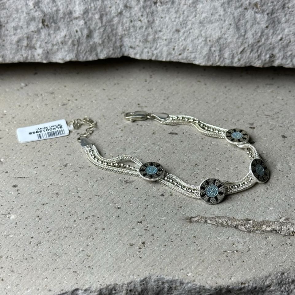 Örgü Model Sıralı 925 Ayar Gümüş Midyat Hasırı Bileklik