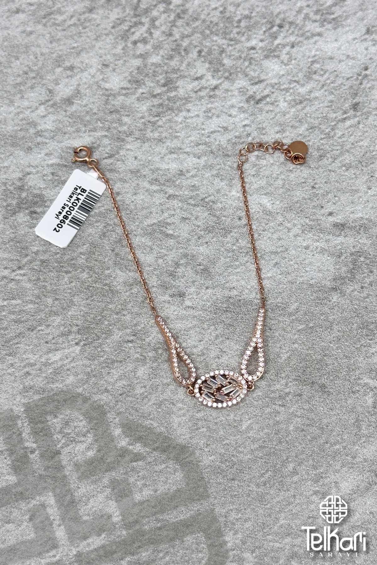 Orta Boy Baget Rose Gümüş Bileklik