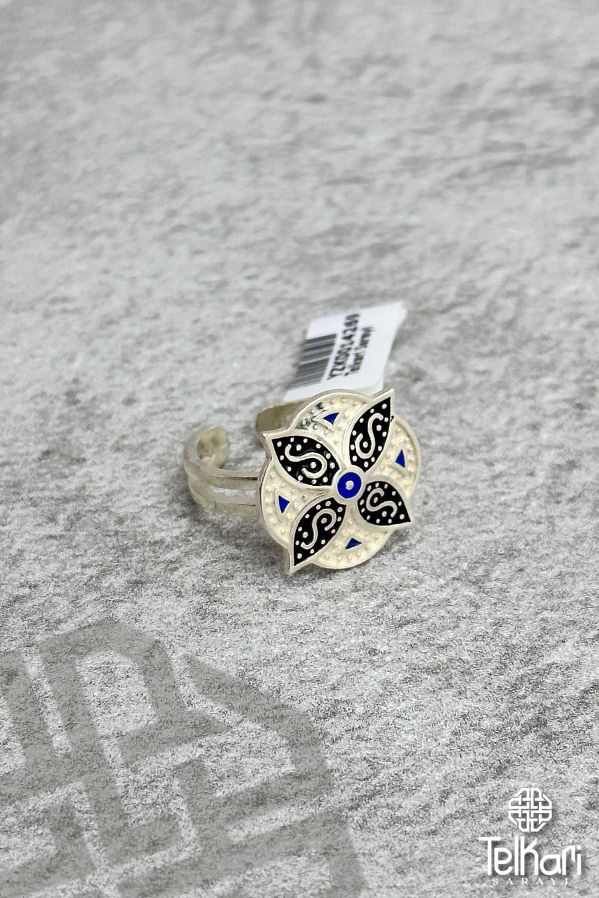 Mine İşlemeli Midyat Hasırı Gümüş Yüzük