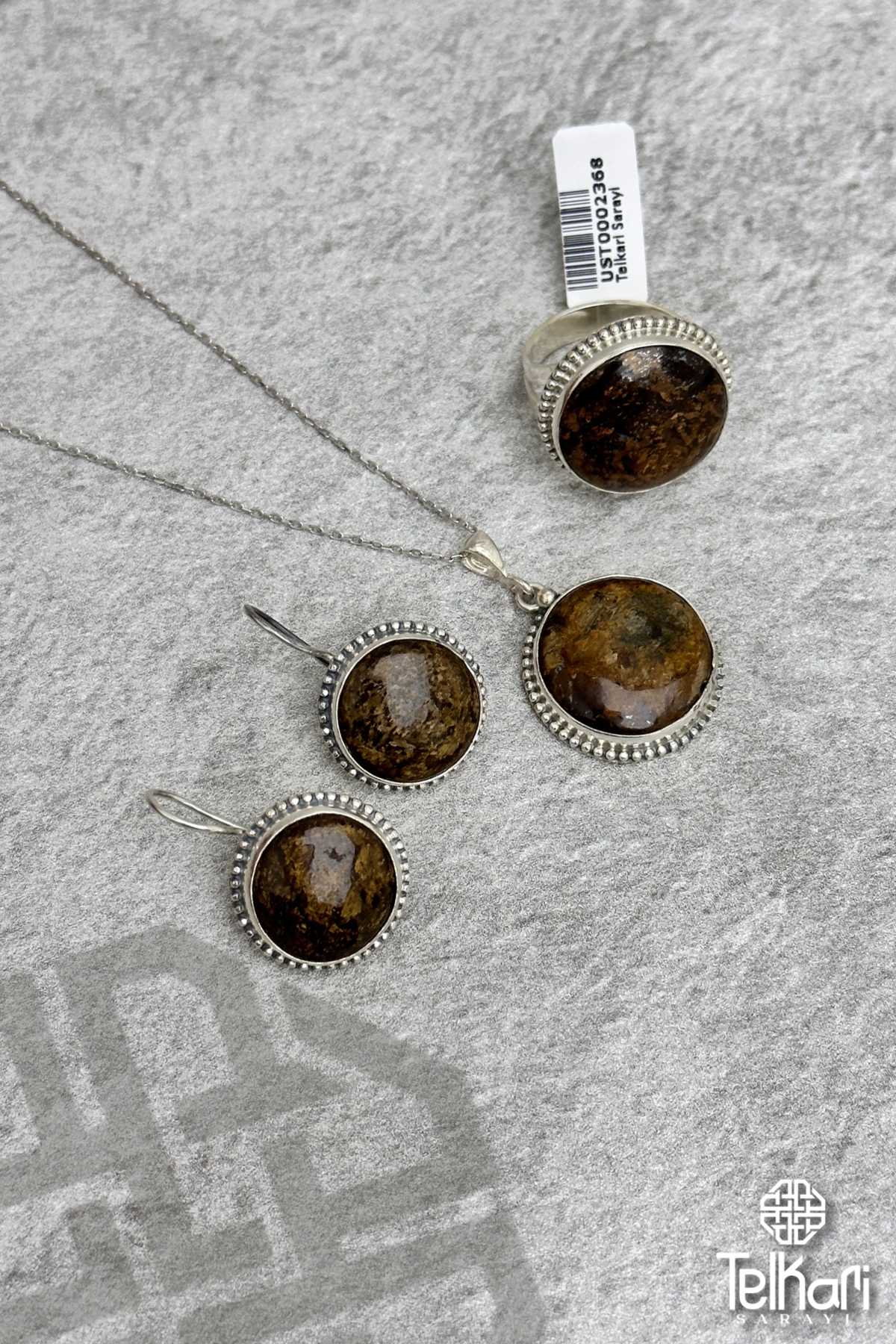 Kaplangözü Taşlı Gümüş Üçlü Set