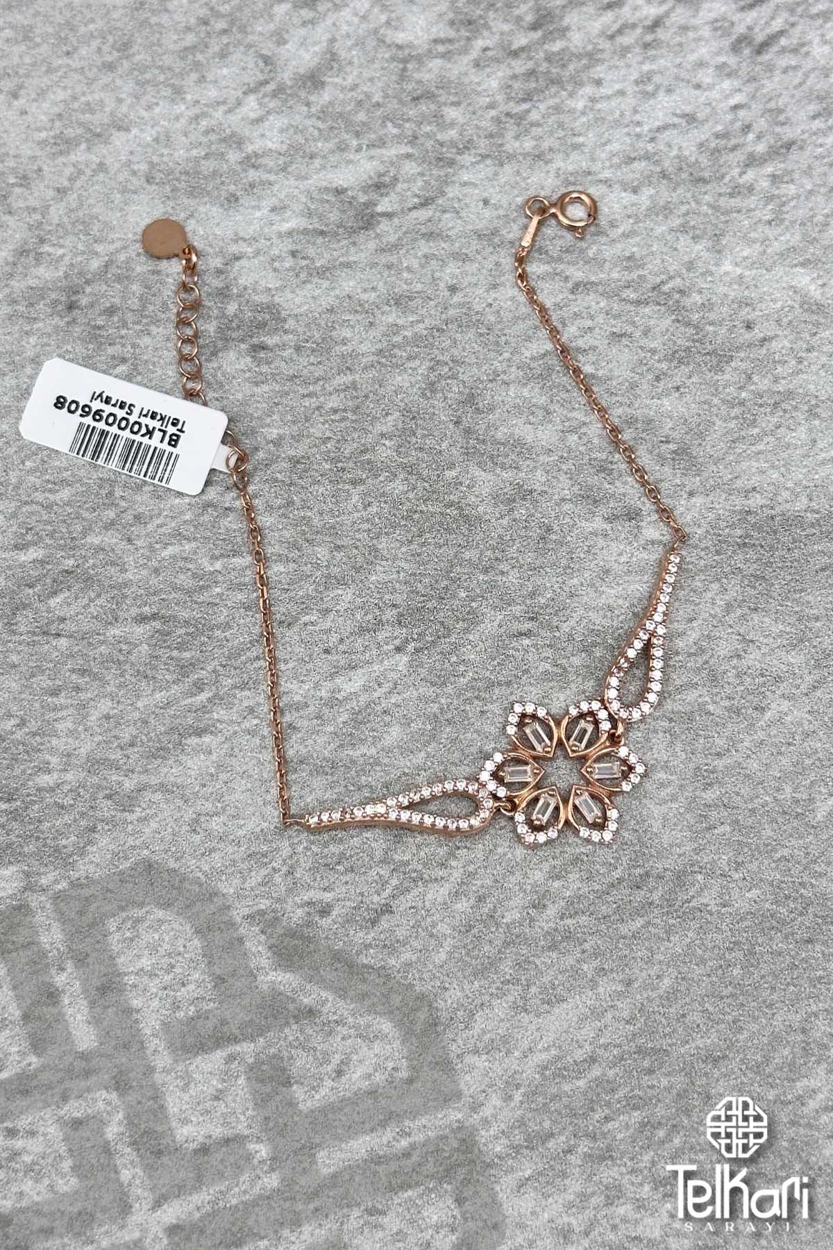 Çiçek Baget Rose Gümüş Bileklik