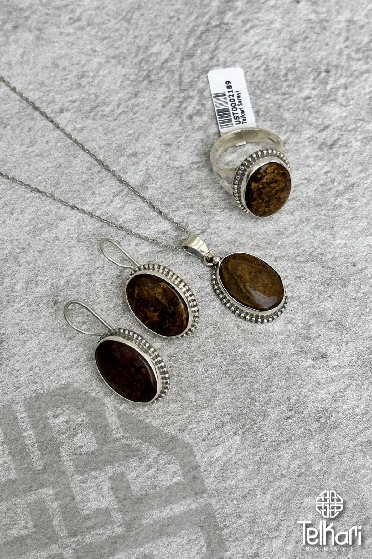 Kaplangözü Taşlı Gümüş Üçlü Set