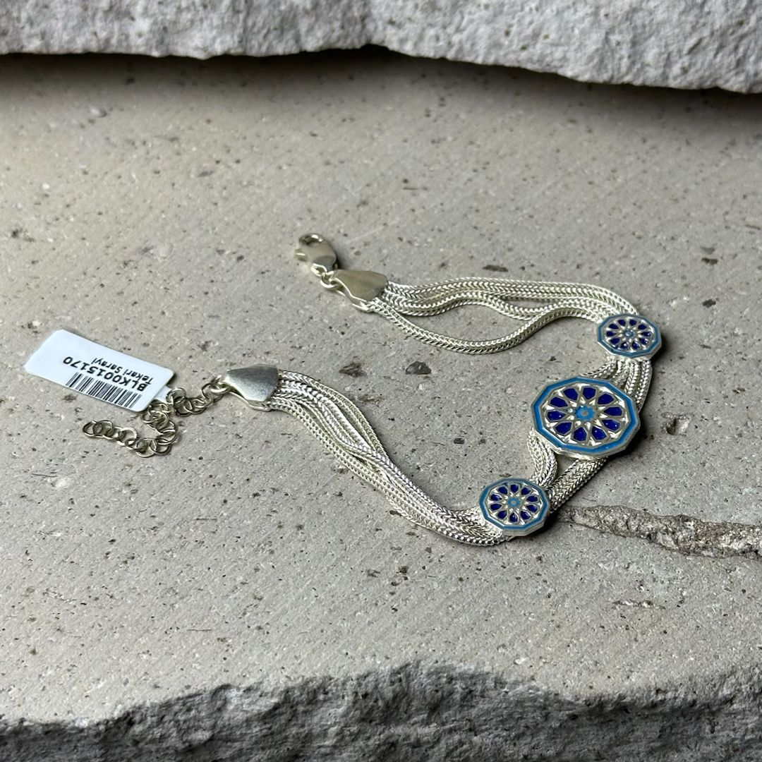 925 Ayar Midyat Hasırı Gümüş Bileklik