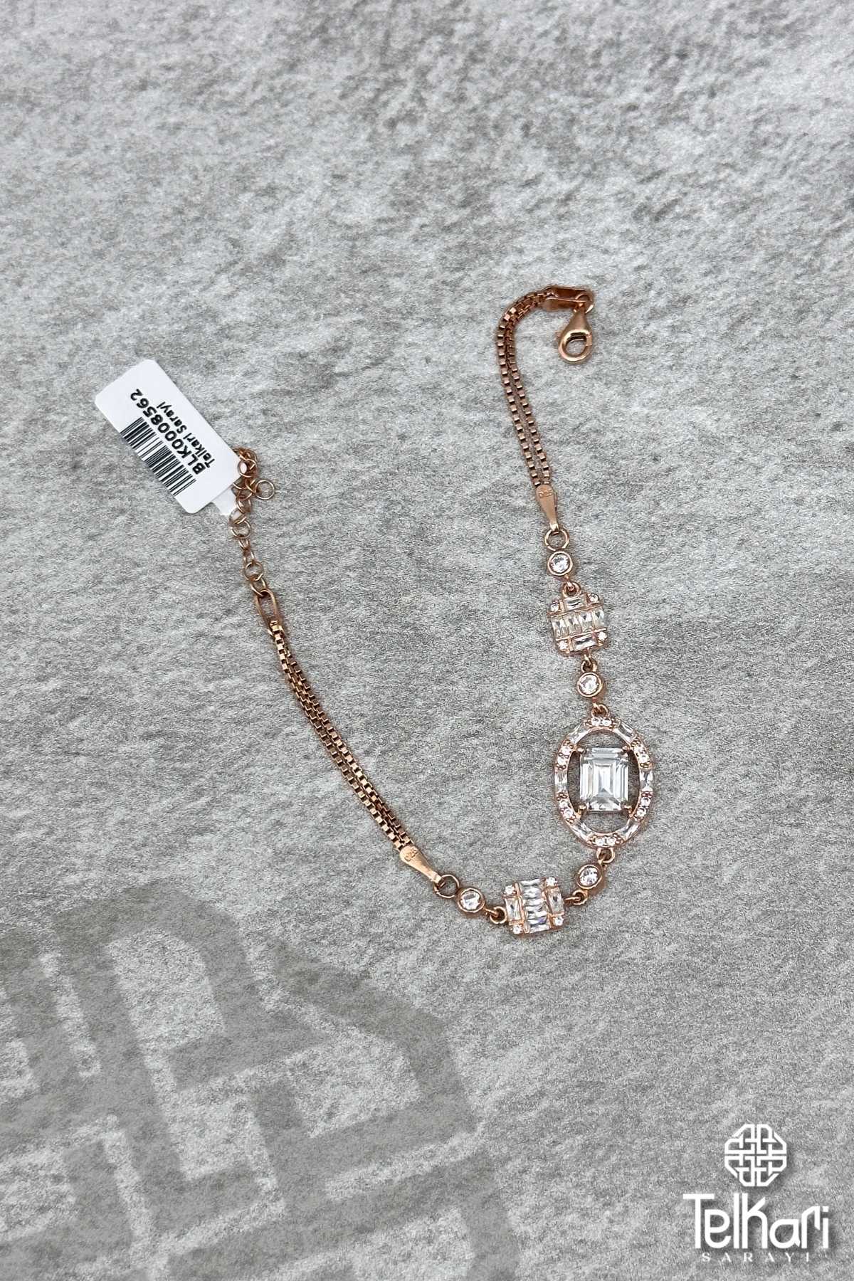 Büyük Baget Model Rose Gümüş Bileklik