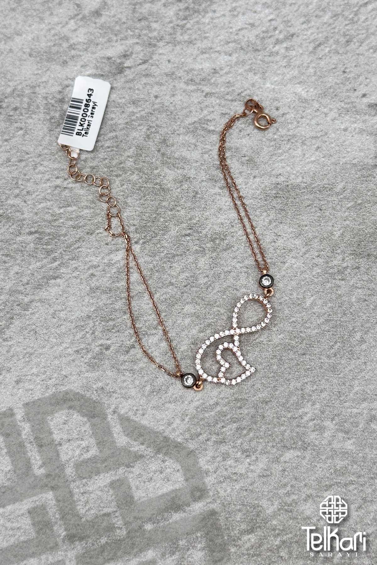 Sonsuz Kalp Rose Gümüş Bileklik