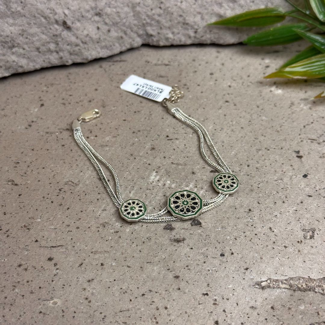 Mineli El İşi 925 Ayar Midyat Hasırı Oksitli Gümüş Bileklik