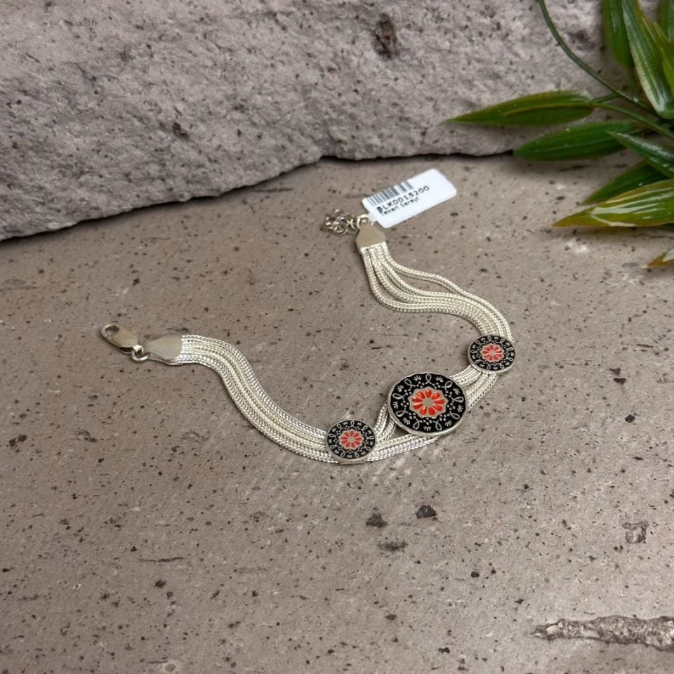 Dört Sıralı Otantik 925 Ayar Midyat Hasırı Gümüş Bileklik